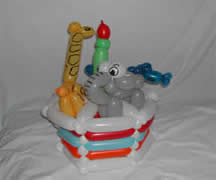 Kids Birthday Party -- balloon cake with animals