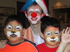 Kids Party -- face painter with customers